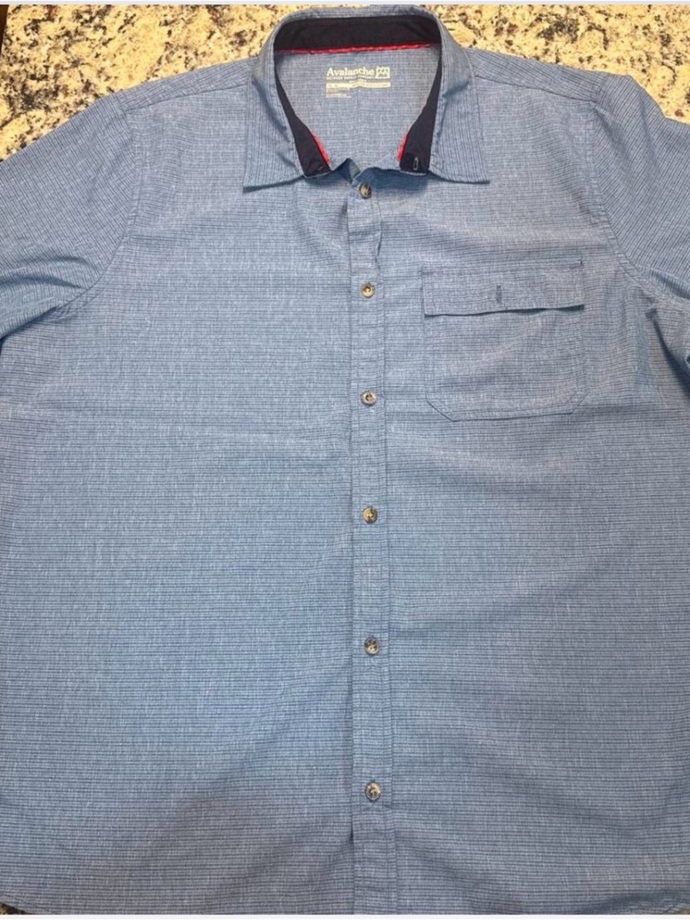 Avalanche Light Blue Men’s Casual Button-Down Shirt with Chest Pocket